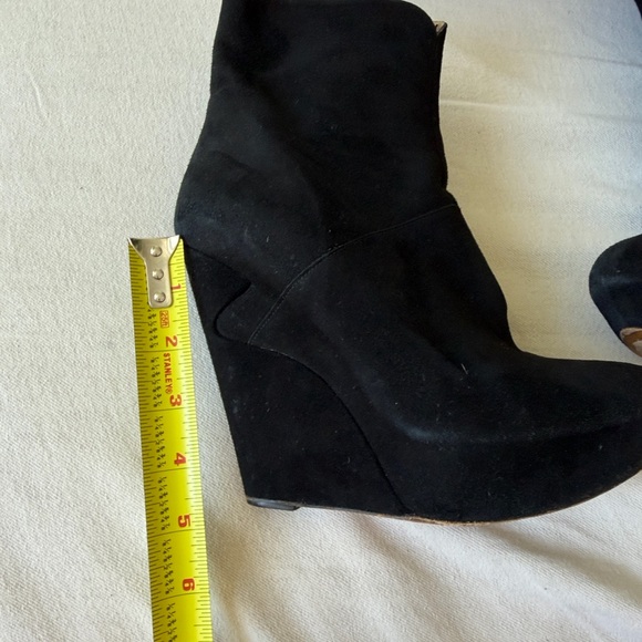 REVOLVE Pura Lopez Black Suede Wedge Boots. Great comfortable Sexy ❤️ - Picture 11 of 12